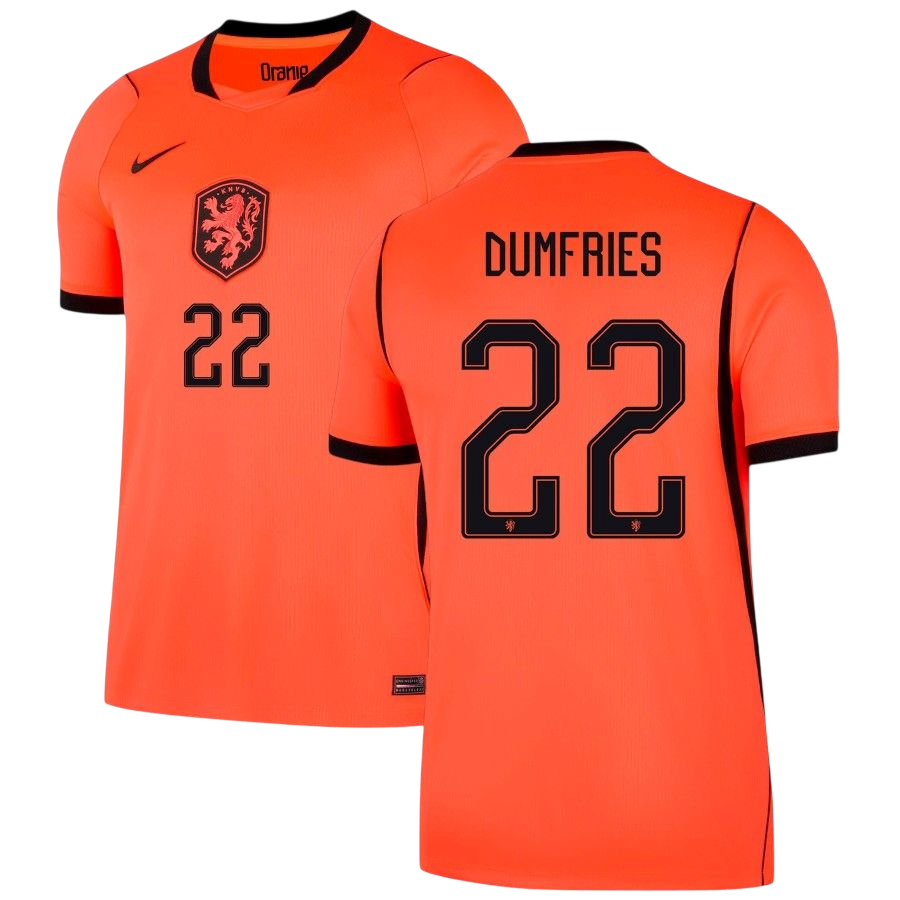 Netherlands DUMFRIES #22 Home World Cup 2026 Jersey Orange Men's