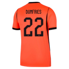 Netherlands DUMFRIES #22 Home World Cup 2026 Jersey Orange Men's