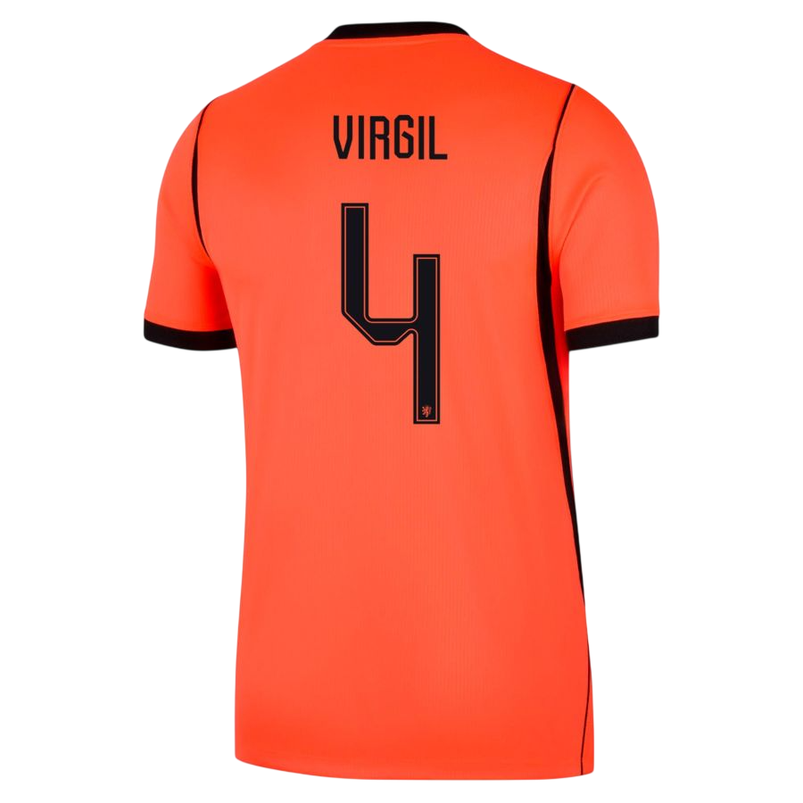 Netherlands VIRGIL #4 Home World Cup 2026 Jersey Orange Men's