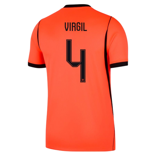 Netherlands VIRGIL #4 Home World Cup 2026 Jersey Orange Men's
