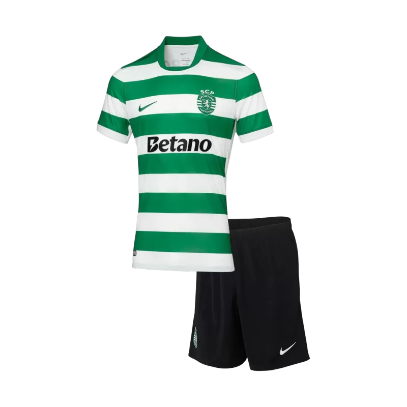 Sporting SC Home 2025/26 Kit Green & White Kids