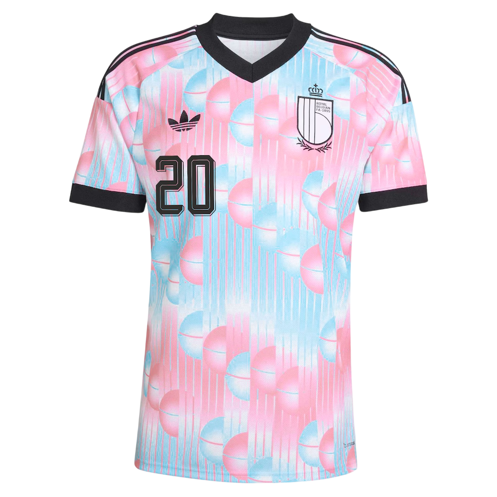 Belgium VANAKEN #20 Away World Cup 2026 Jersey Pink & Blue Men's