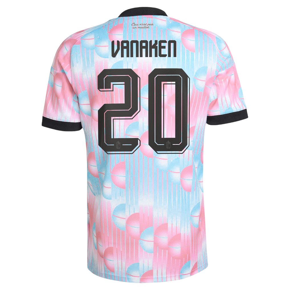 Belgium VANAKEN #20 Away World Cup 2026 Jersey Pink & Blue Men's