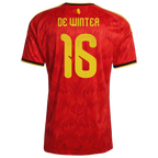 Belgium DE WINTER #16 Home World Cup 2026 Jersey Red Men's