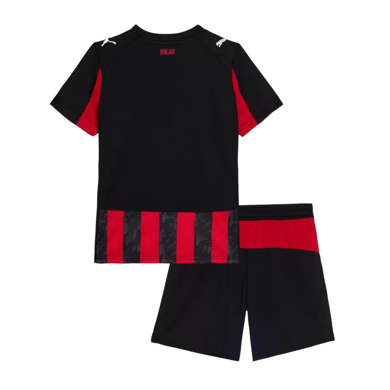 AC Milan Home 2025/26 Kit Black & Red Kids