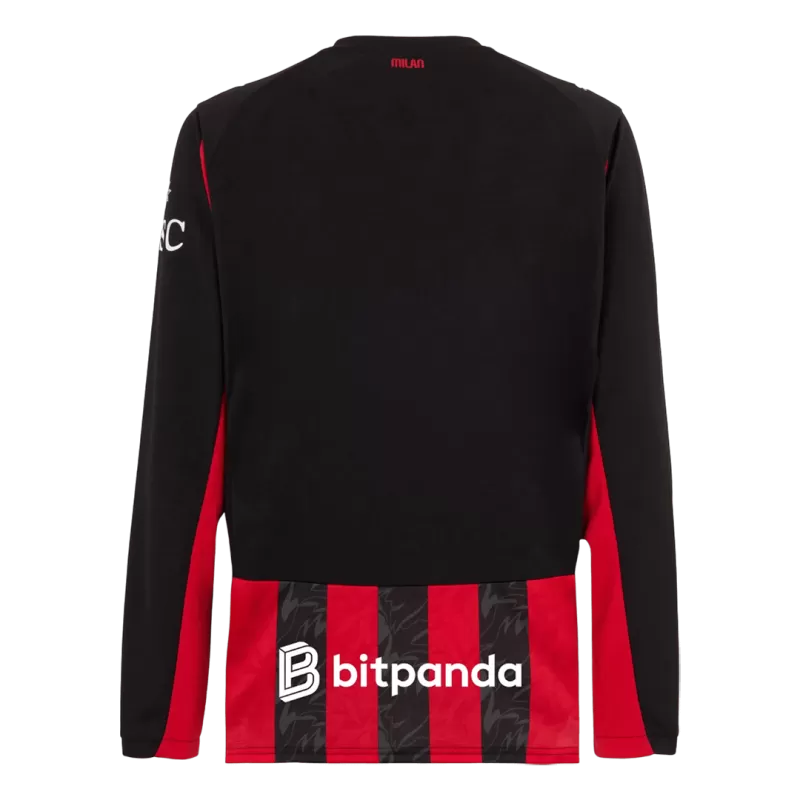 AC Milan Home 2025/26 Long Sleeve Jersey Black & Red Men's