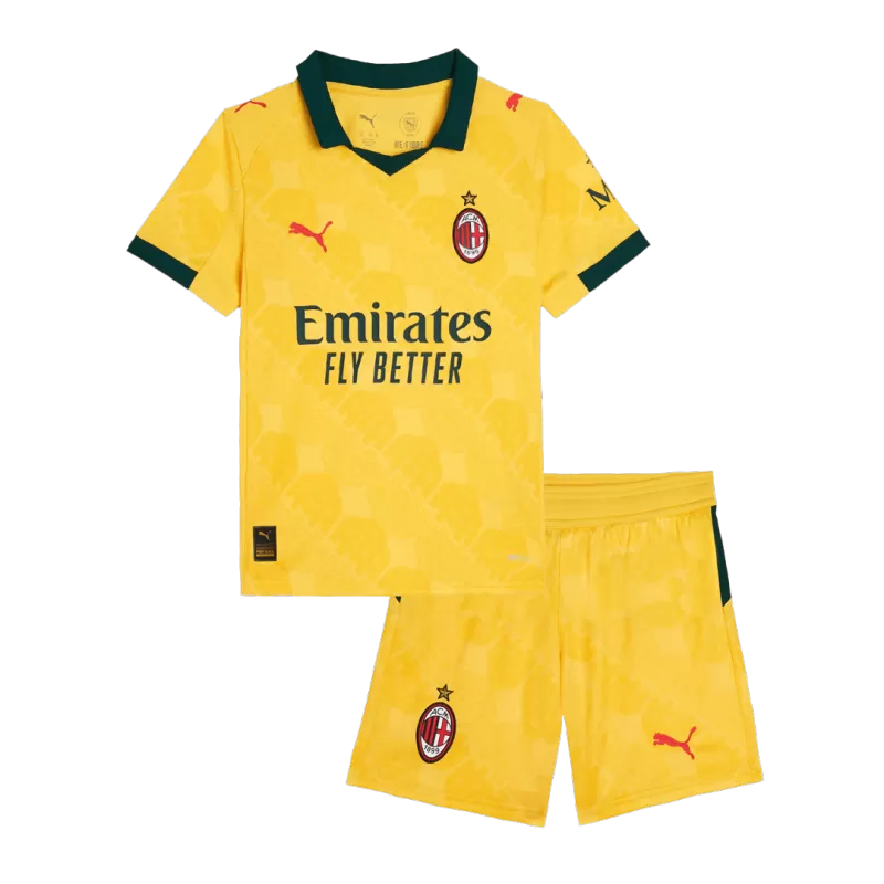 AC Milan Third 2025/26 Kit Yellow Kids