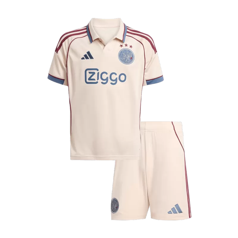 Ajax Third 2025/26 Kit Beige Kids