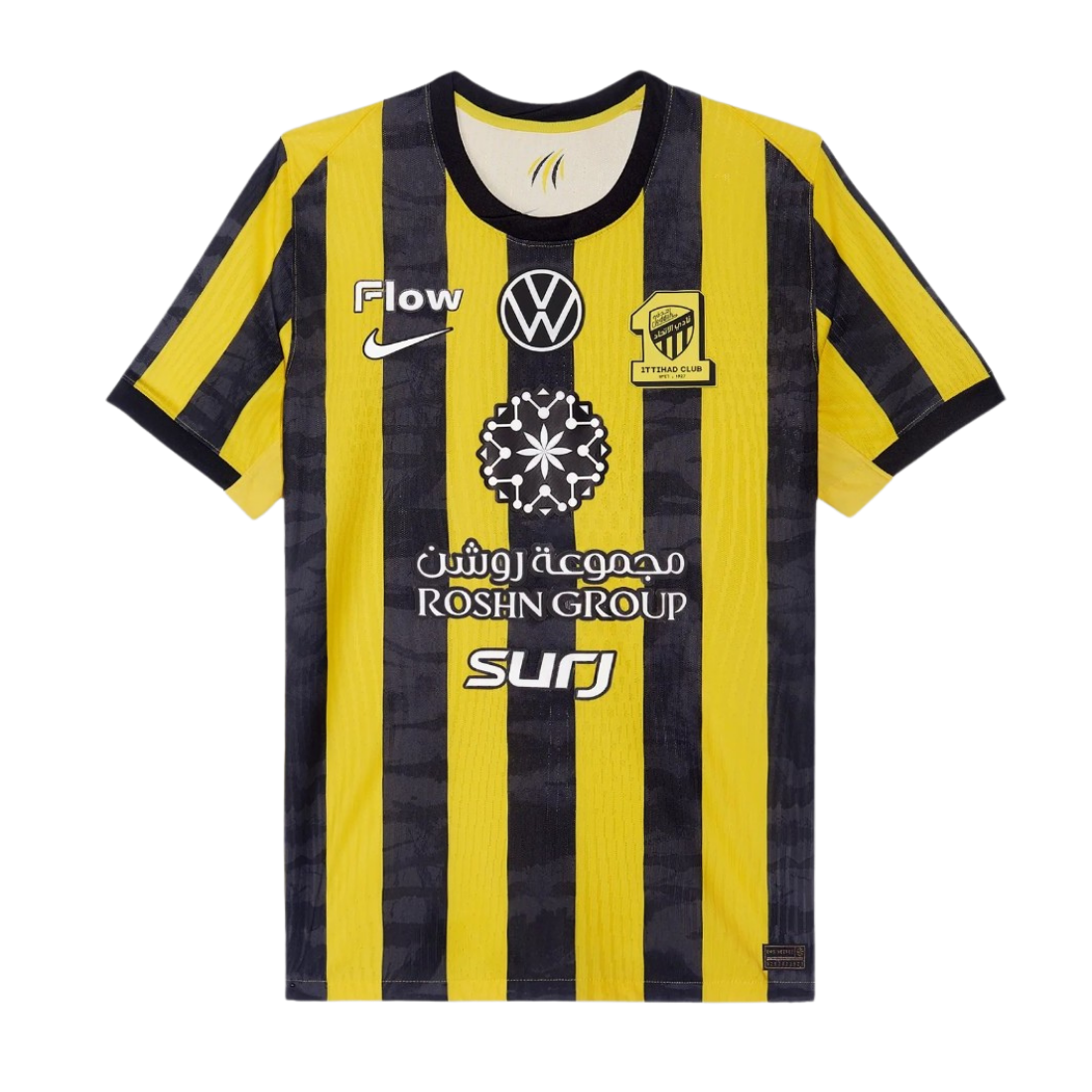Al Ittihad Home 2025/26 Jersey Black & Yellow Men's