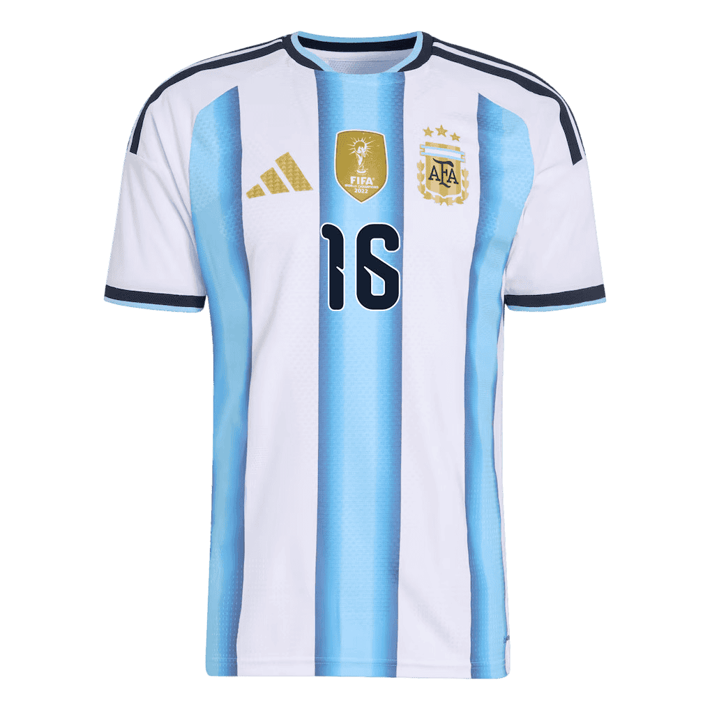 Argentina ALMADA #16 Home World Cup 2026 Jersey White & Blue Men's