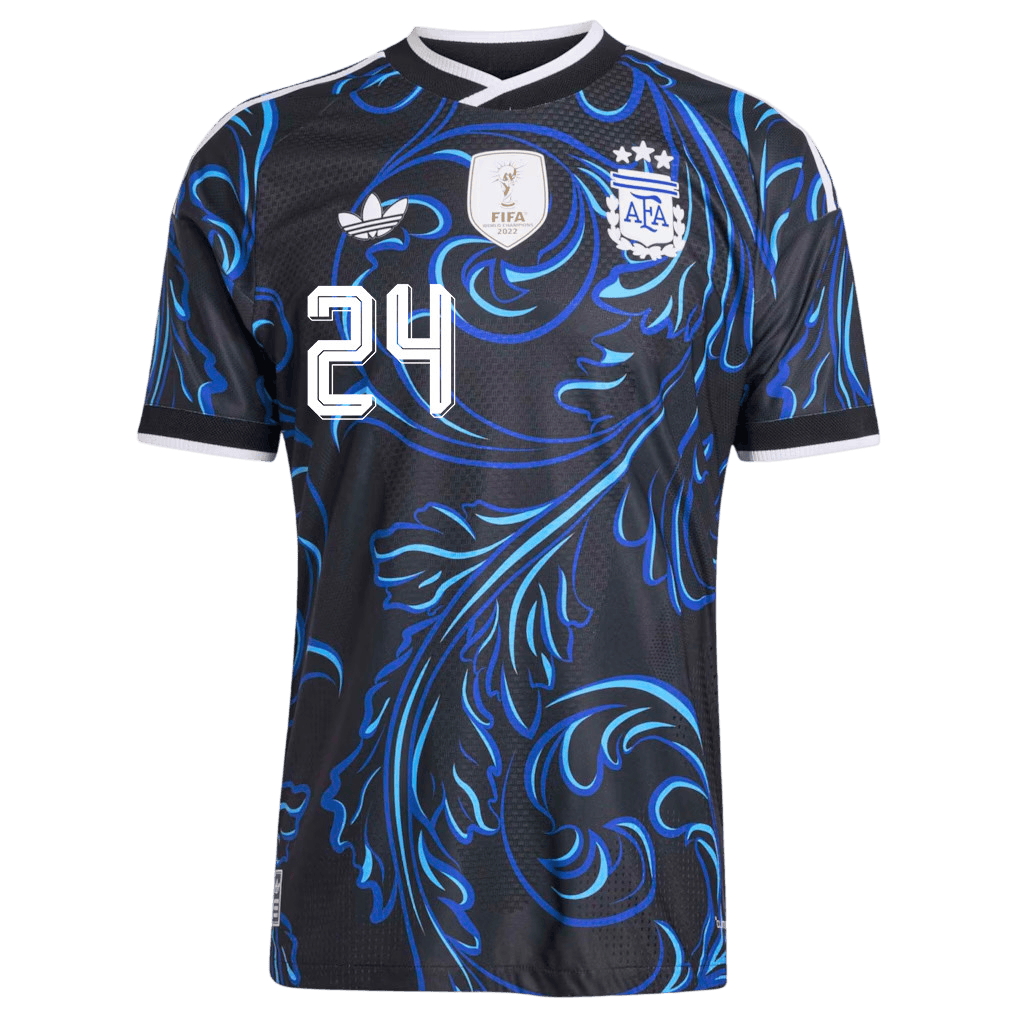 Argentina E. FERNÁNDEZ #24 Away World Cup 2026 Jersey Blue & Black Men's