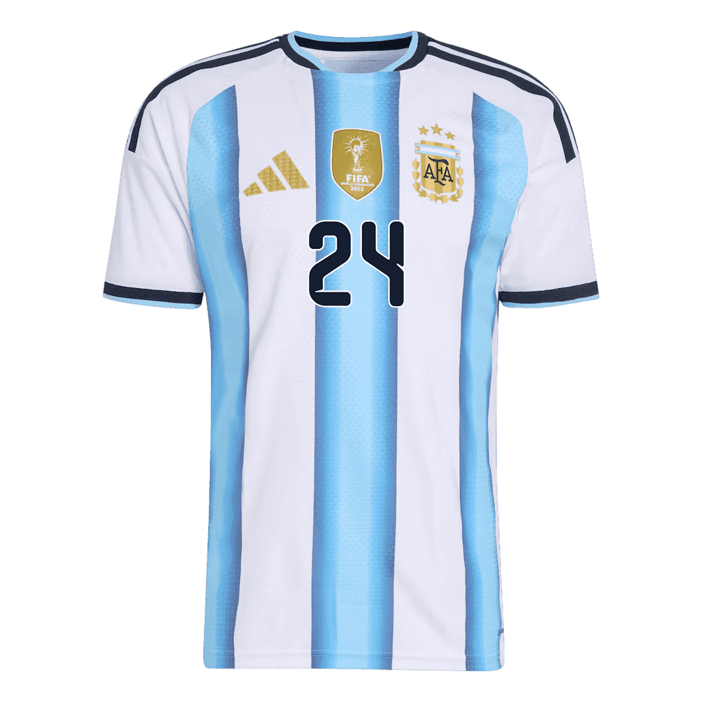 Argentina E. FERNÁNDEZ #24 Home World Cup 2026 Jersey White & Blue Men's