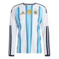 Argentina Home World Cup 2026 Long Sleeve Jersey Player's Version White & Blue Men's