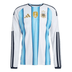 Argentina Home World Cup 2026 Long Sleeve Jersey Player's Version White & Blue Men's