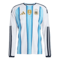 Argentina Home World Cup 2026 Long Sleeve Jersey Player's Version White & Blue Men's
