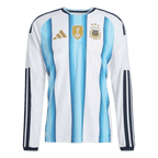 Argentina Home World Cup 2026 Long Sleeve Jersey Player's Version White & Blue Men's