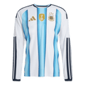 Argentina Home World Cup 2026 Long Sleeve Jersey White & Blue Men's