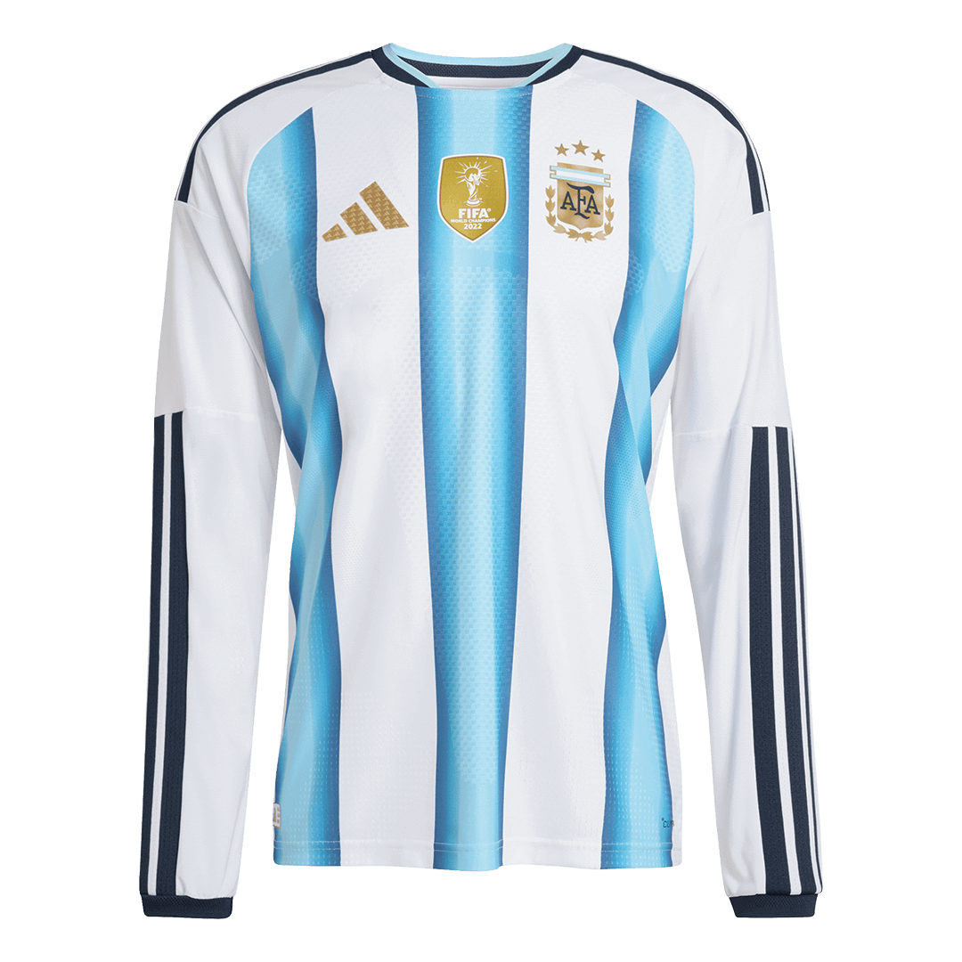 Argentina Home World Cup 2026 Long Sleeve Jersey White & Blue Men's
