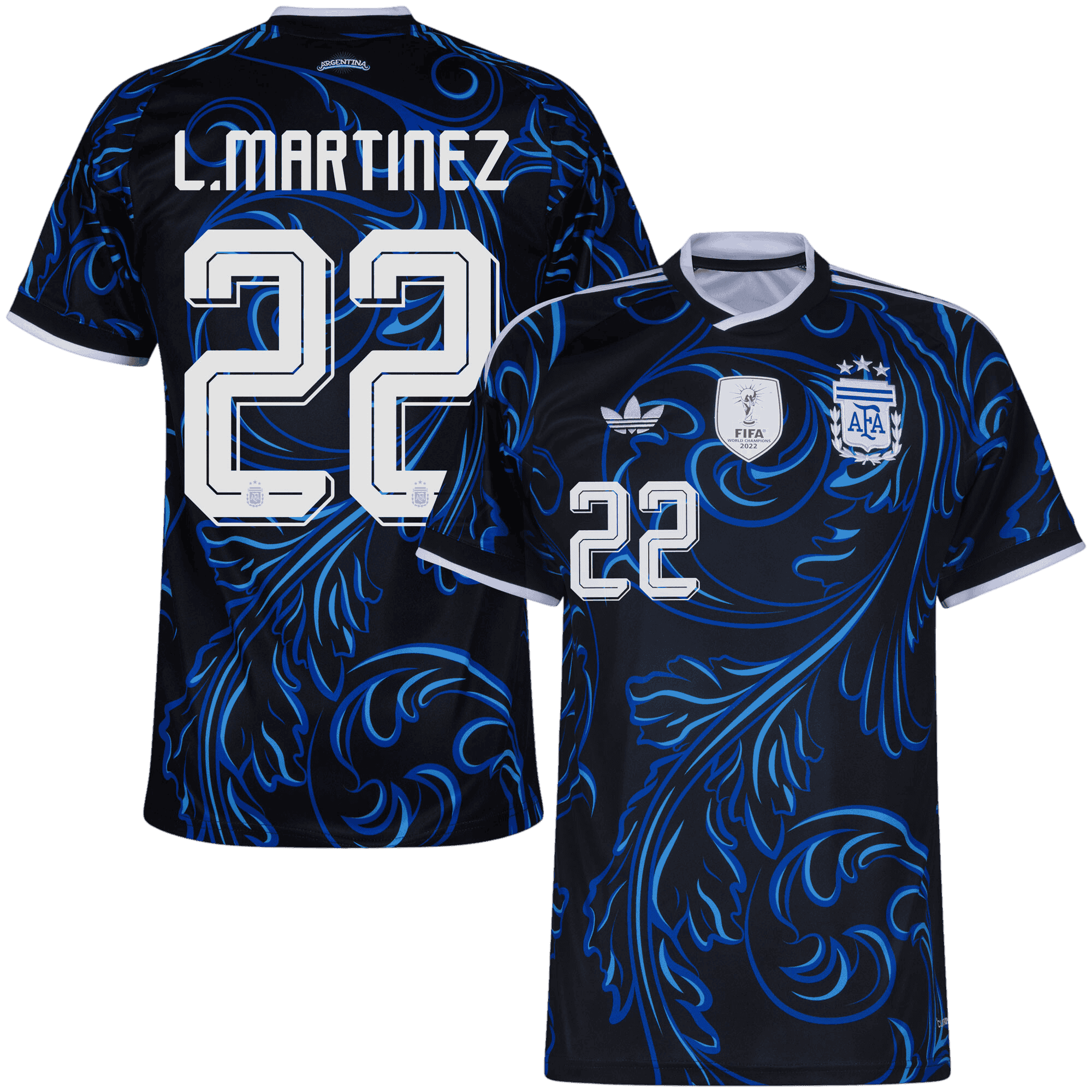 Argentina L.MARTÍNEZ #22 Away World Cup 2026 Jersey Blue & Black Men's
