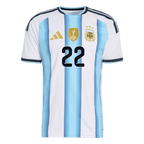 Argentina L.MARTÍNEZ #22 Home World Cup 2026 Jersey Player's Version White & Blue Men's