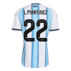 Argentina L.MARTÍNEZ #22 Home World Cup 2026 Jersey Player's Version White & Blue Men's