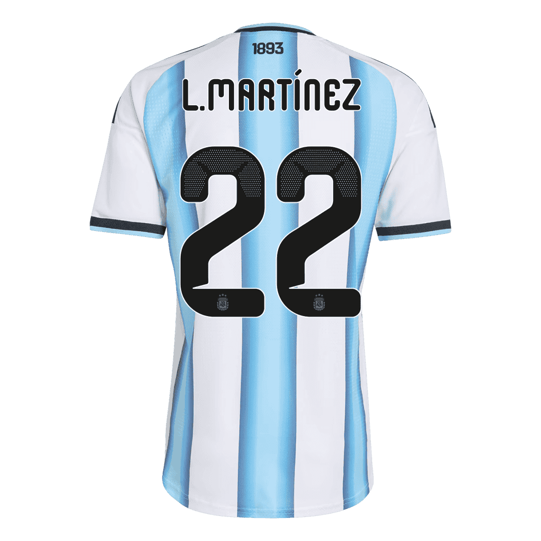 Argentina L.MARTÍNEZ #22 Home World Cup 2026 Jersey Player's Version White & Blue Men's