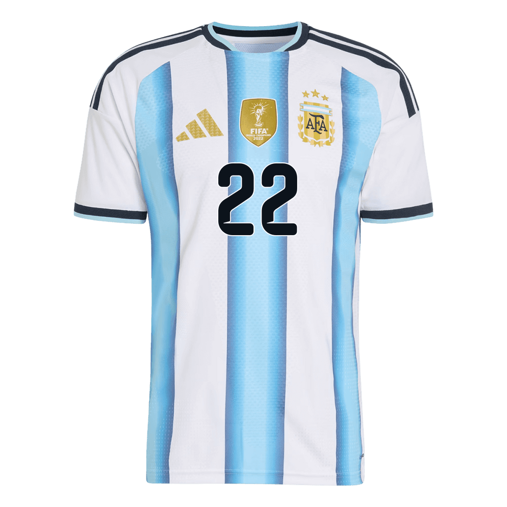 Argentina L.MARTÍNEZ #22 Home World Cup 2026 Jersey Player's Version White & Blue Men's