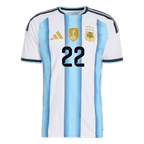 Argentina L.MARTÍNEZ #22 Home World Cup 2026 Jersey Player's Version White & Blue Men's