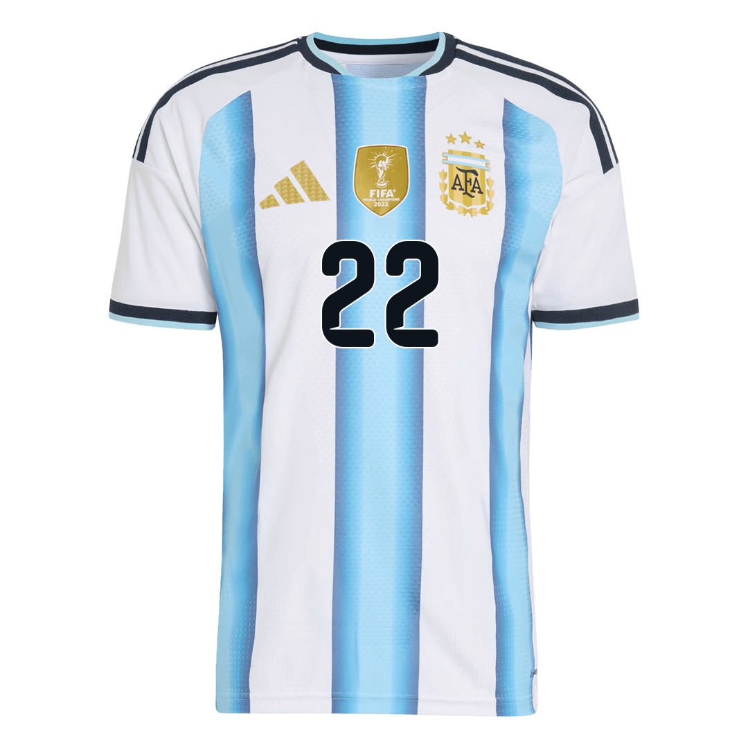 Argentina L.MARTÍNEZ #22 Home World Cup 2026 Jersey Player's Version White & Blue Men's