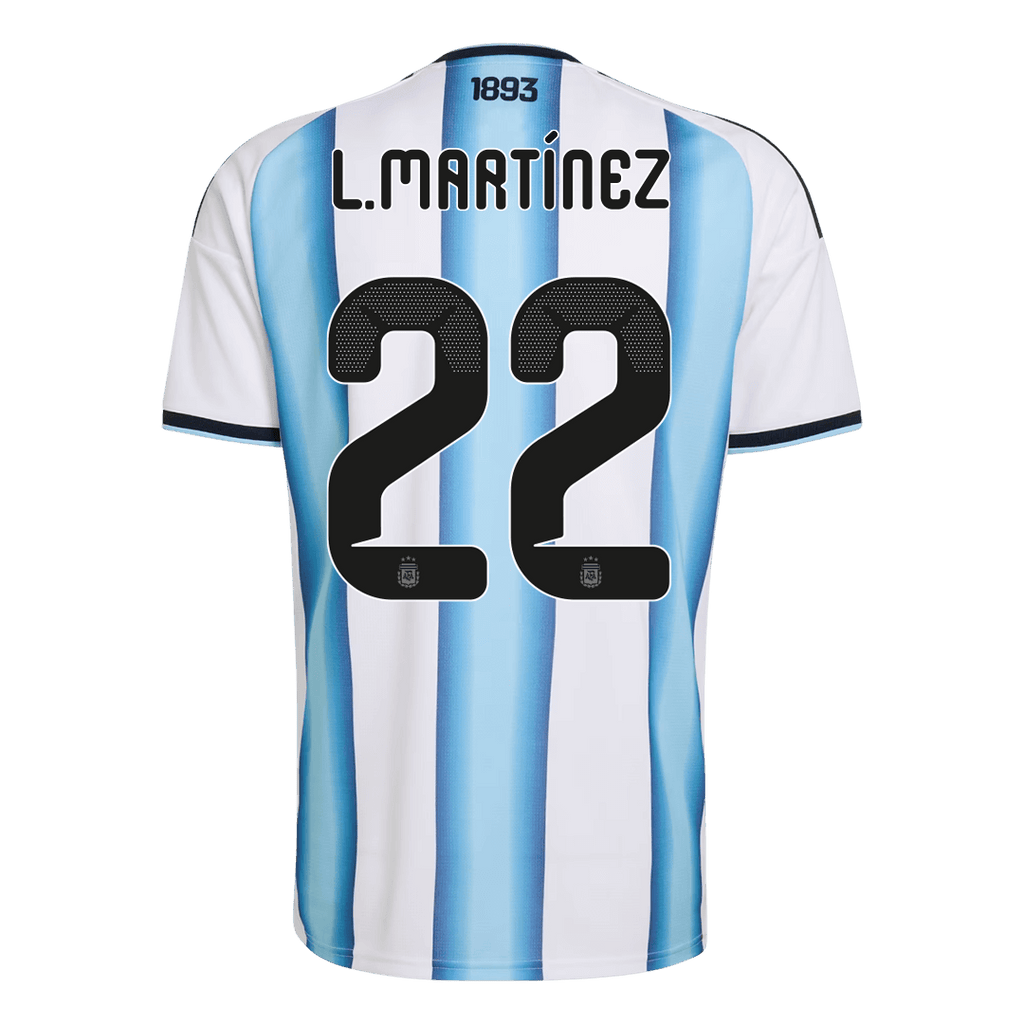 Argentina L.MARTÍNEZ #22 Home World Cup 2026 Jersey White & Blue Men's