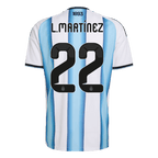 Argentina L.MARTÍNEZ #22 Home World Cup 2026 Jersey White & Blue Men's