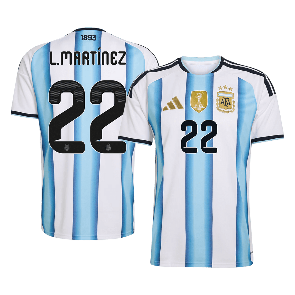Argentina L.MARTÍNEZ #22 Home World Cup 2026 Jersey White & Blue Men's