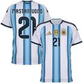 Argentina MASTANTUONO #21 Home World Cup 2026 Jersey White & Blue Men's