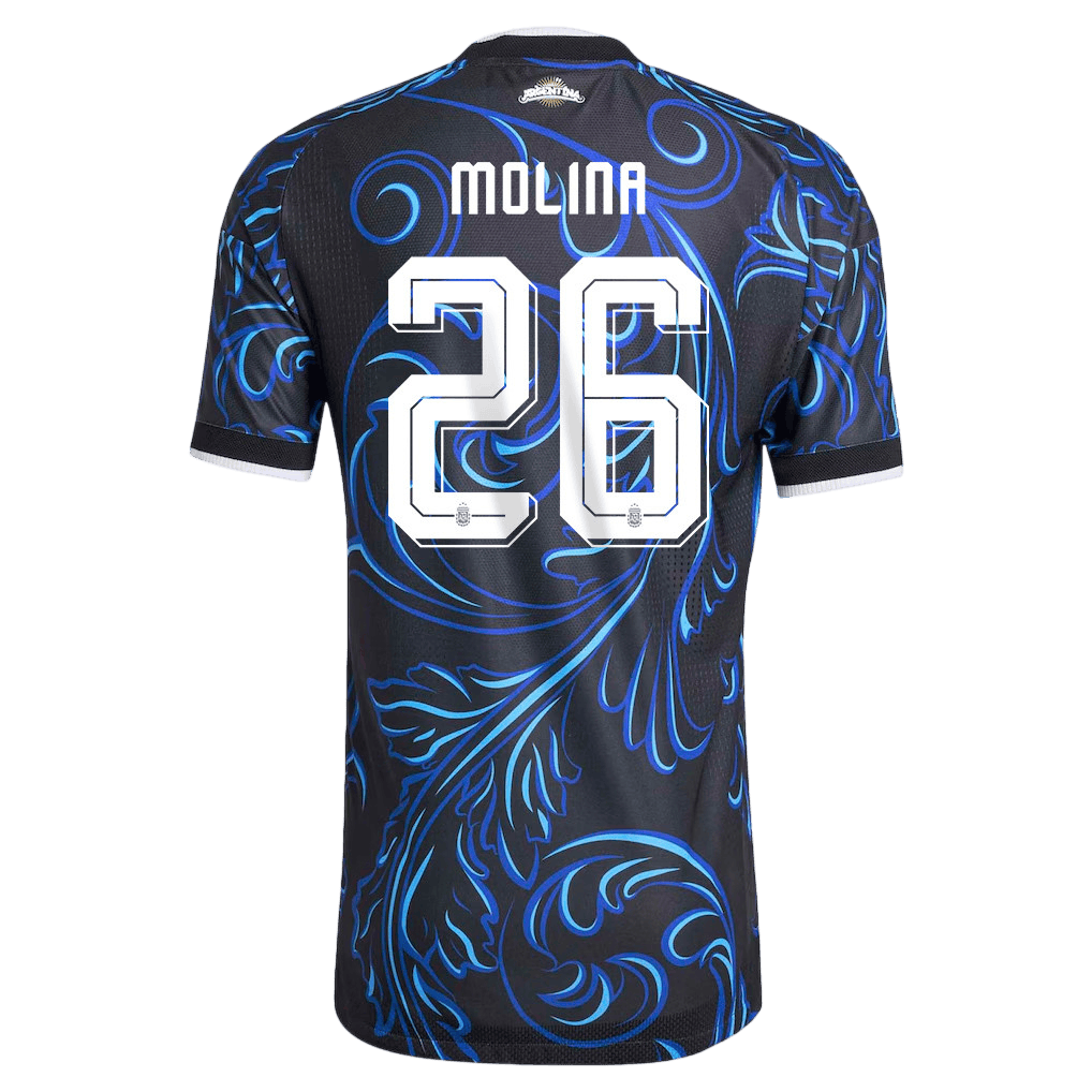 Argentina MOLINA #26 Away World Cup 2026 Jersey Blue & Black Men's