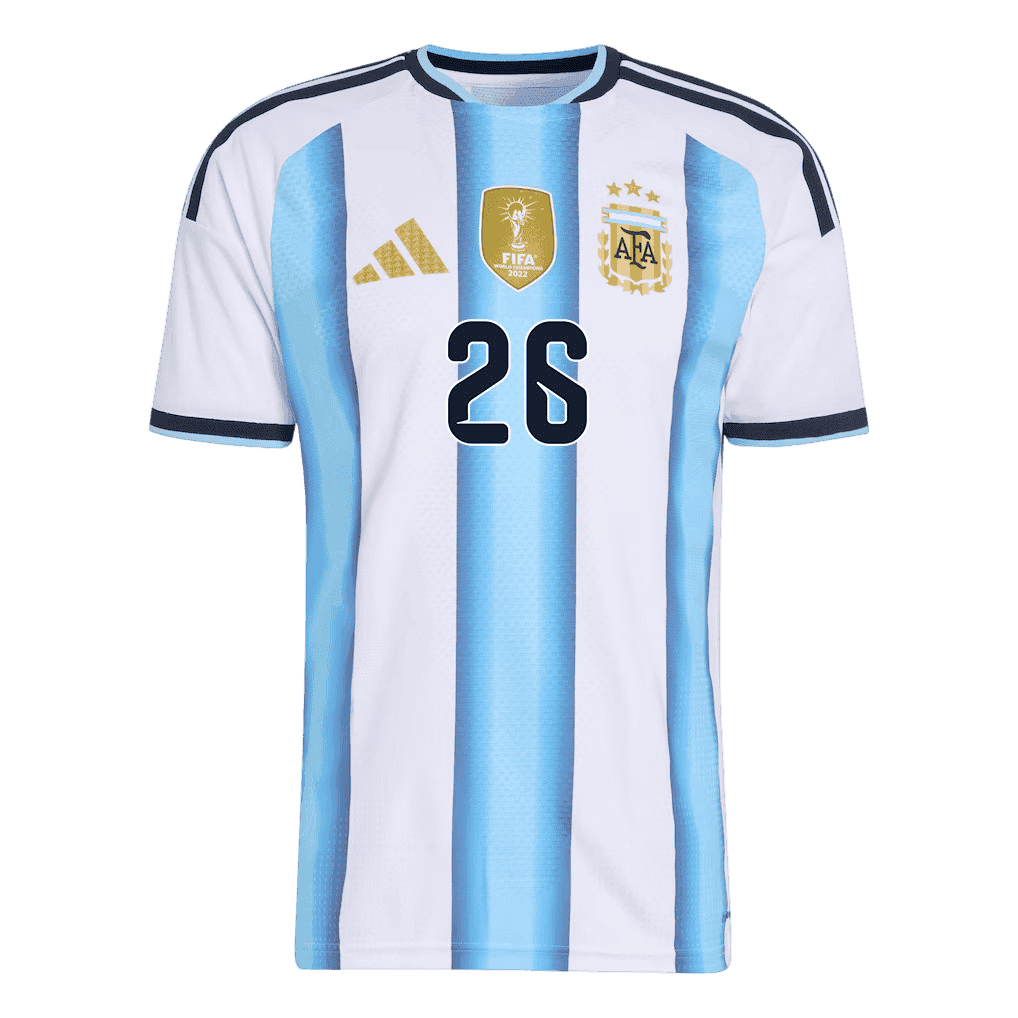 Argentina MOLINA #26 Home World Cup 2026 Jersey White & Blue Men's