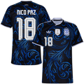 Argentina NICO PAZ #18 Away World Cup 2026 Jersey Blue & Black Men's