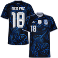 Argentina NICO PAZ #18 Away World Cup 2026 Jersey Blue & Black Men's