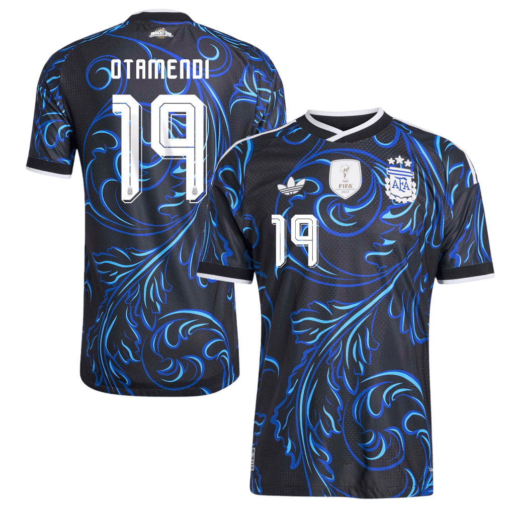 Argentina OTAMENDI #19 Away World Cup 2026 Jersey Blue & Black Men's