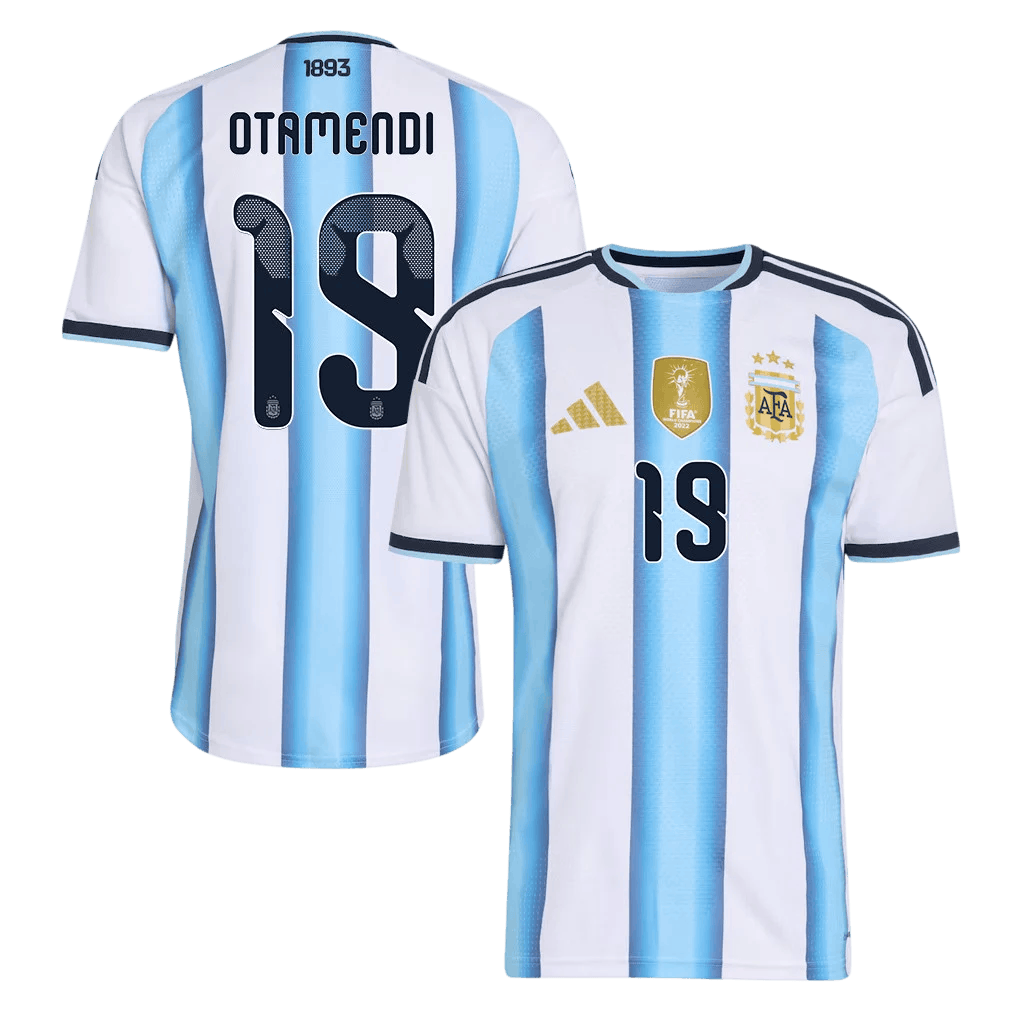 Argentina OTAMENDI #19 Home World Cup 2026 Jersey White & Blue Men's