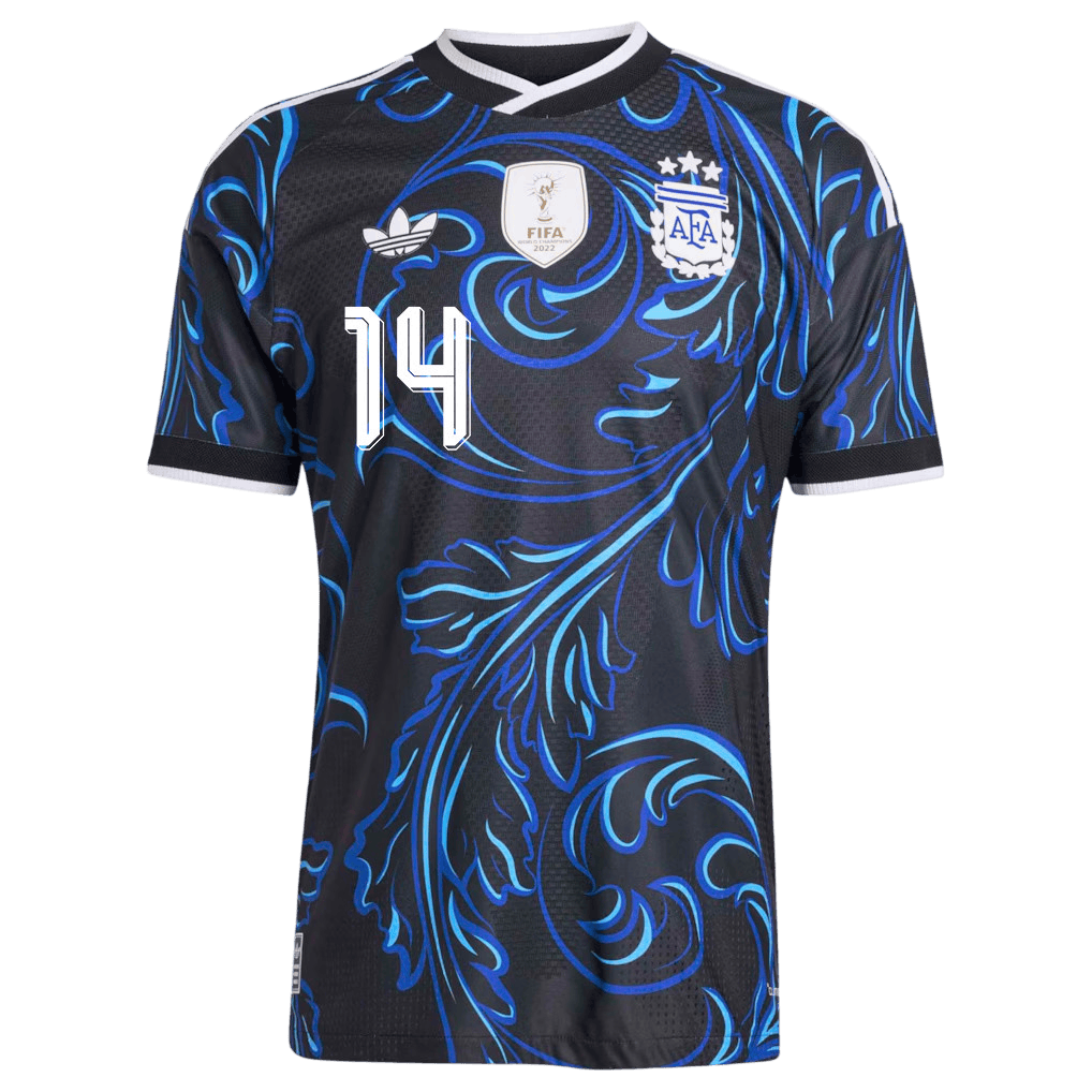Argentina PALACIOS #14 Away World Cup 2026 Jersey Blue & Black Men's