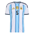 Argentina PAREDES #5 Home World Cup 2026 Jersey White & Blue Men's
