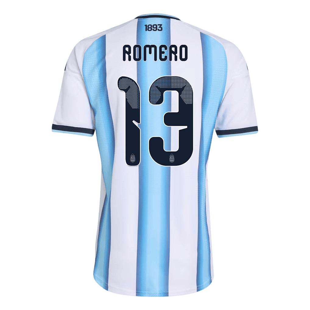 Argentina ROMERO #13 Home World Cup 2026 Jersey White & Blue Men's