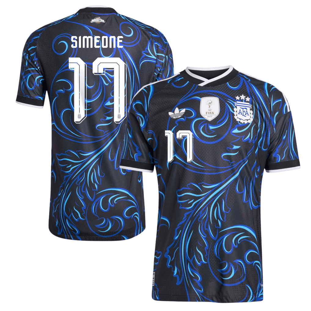 Argentina SIMEONE #17 Away World Cup 2026 Jersey Blue & Black Men's