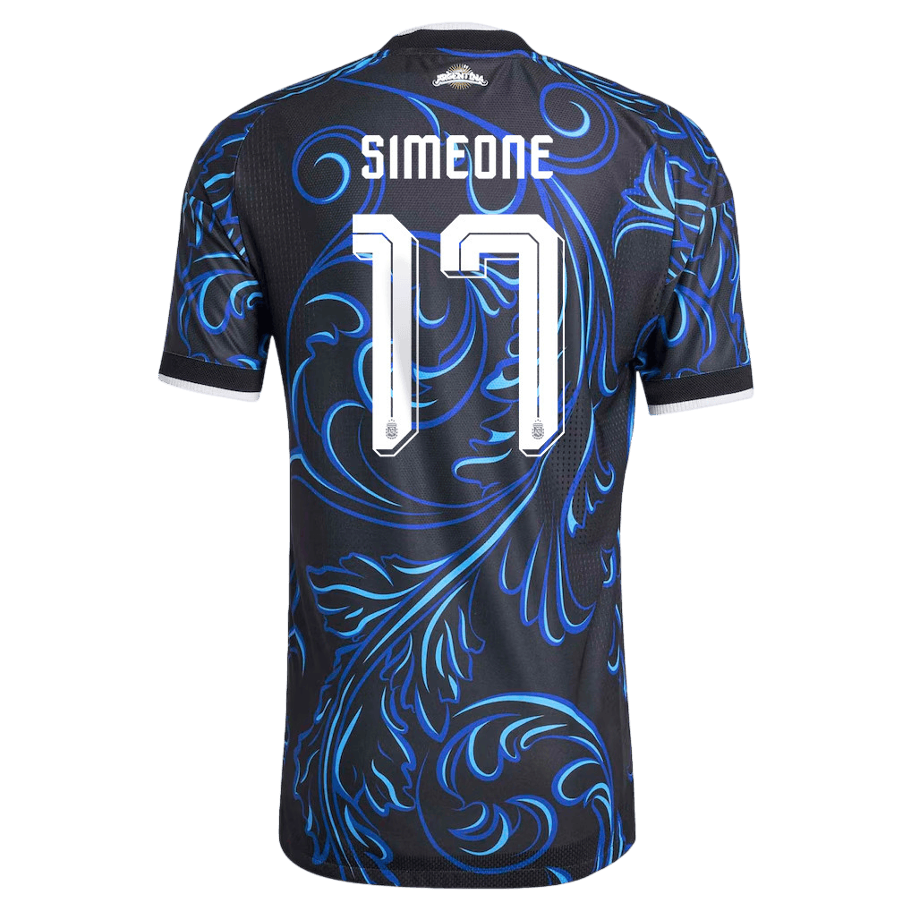 Argentina SIMEONE #17 Away World Cup 2026 Jersey Blue & Black Men's