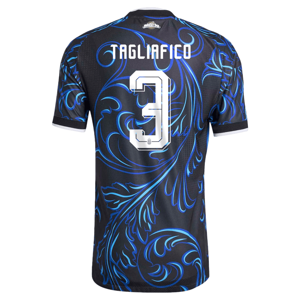Argentina TAGLIAFICO #3 Away World Cup 2026 Jersey Blue & Black Men's
