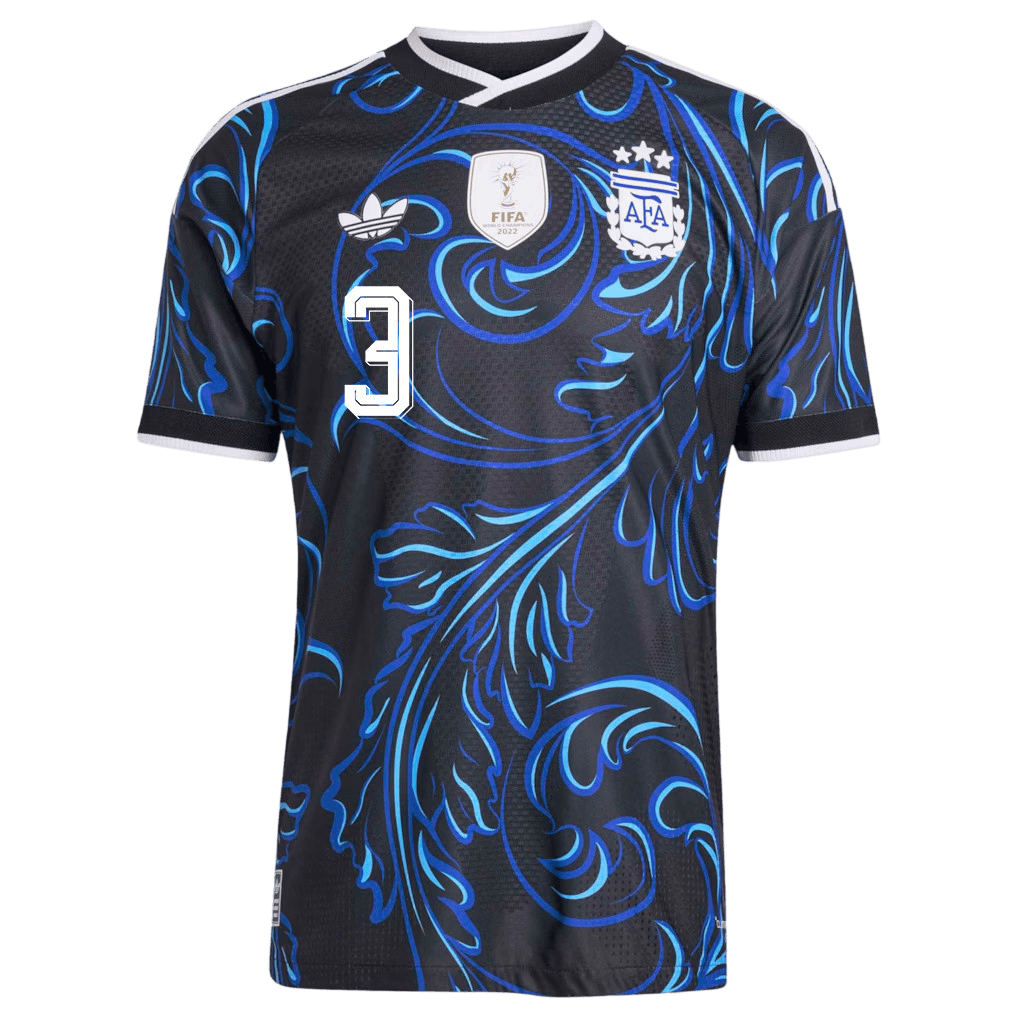 Argentina TAGLIAFICO #3 Away World Cup 2026 Jersey Blue & Black Men's