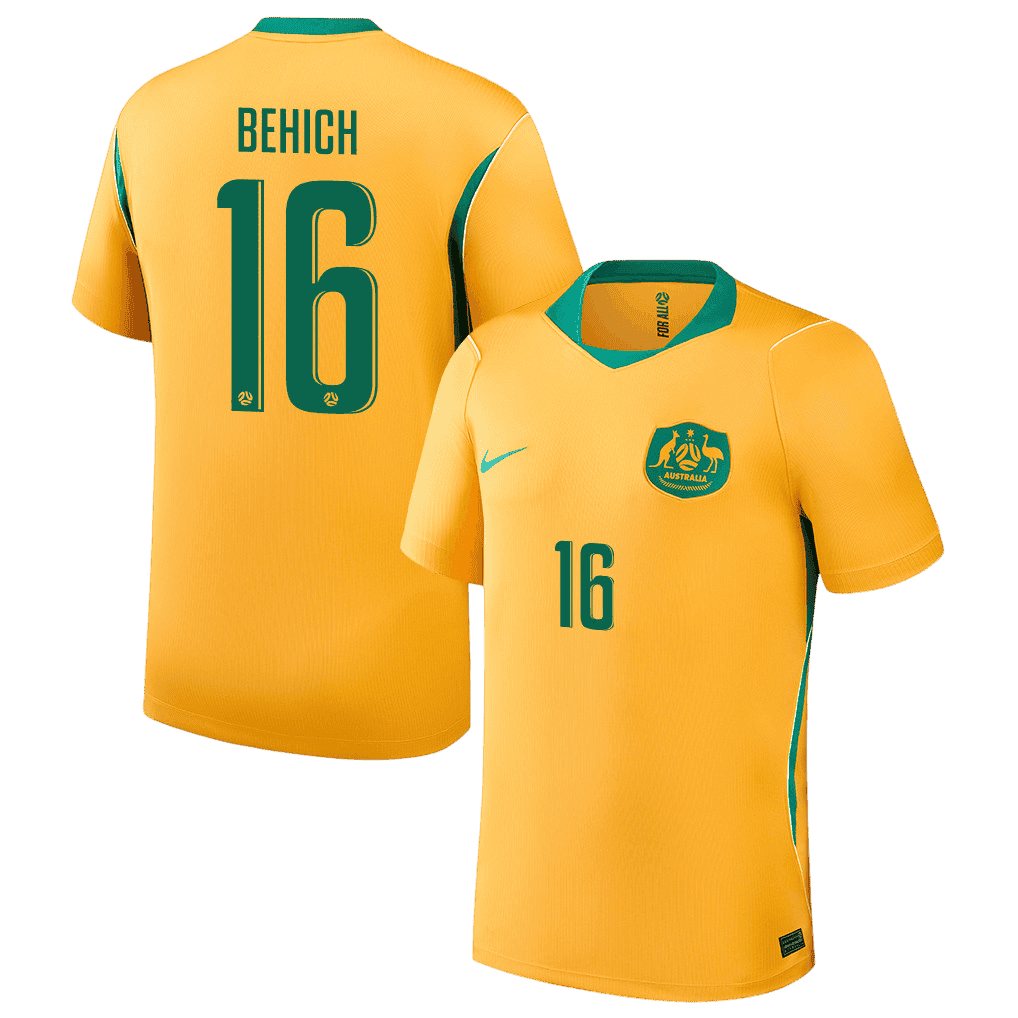 Australia BEHICH #16 Home World Cup 2026 Jersey Yellow Men's