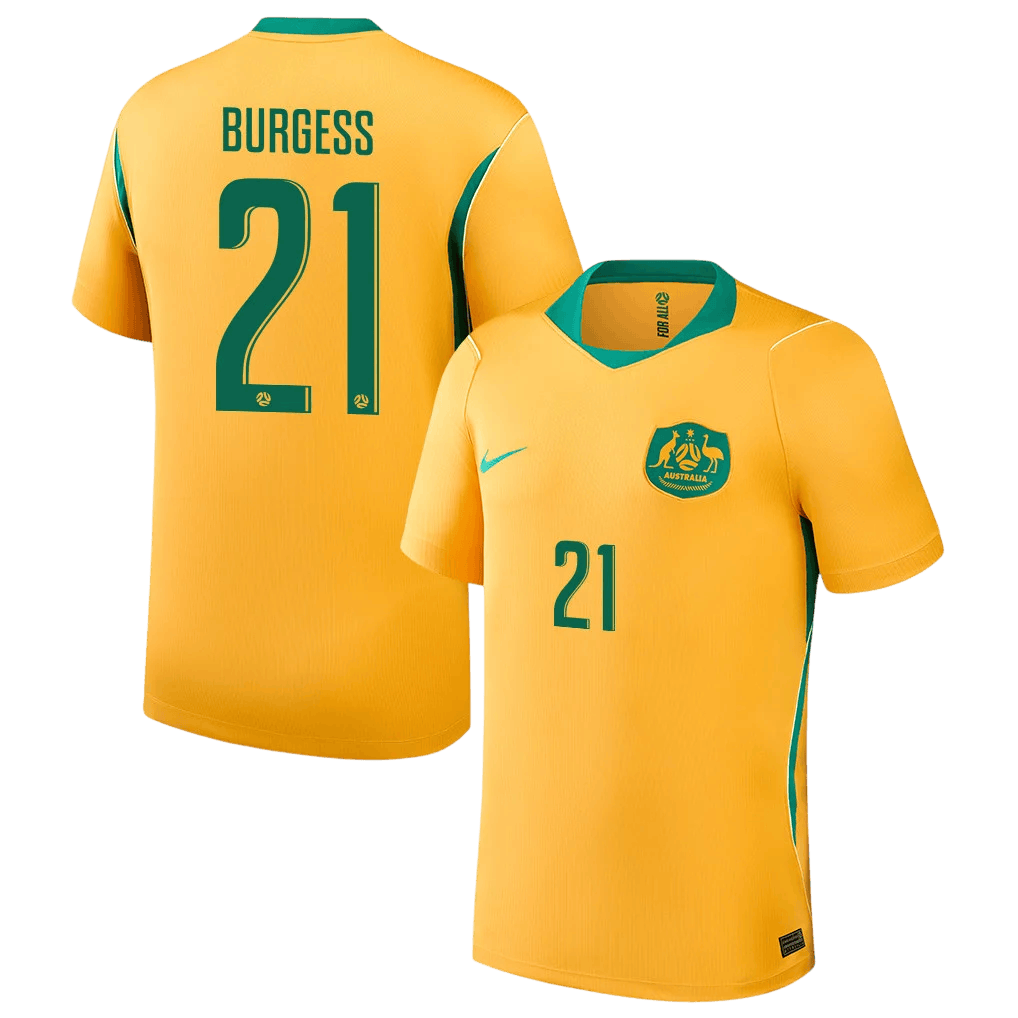 Australia BURGESS #21 Home World Cup 2026 Jersey Yellow Men's
