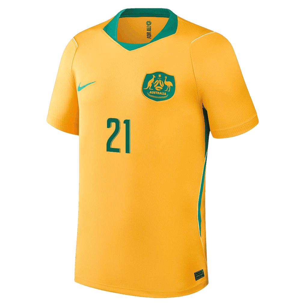 Australia BURGESS #21 Home World Cup 2026 Jersey Yellow Men's