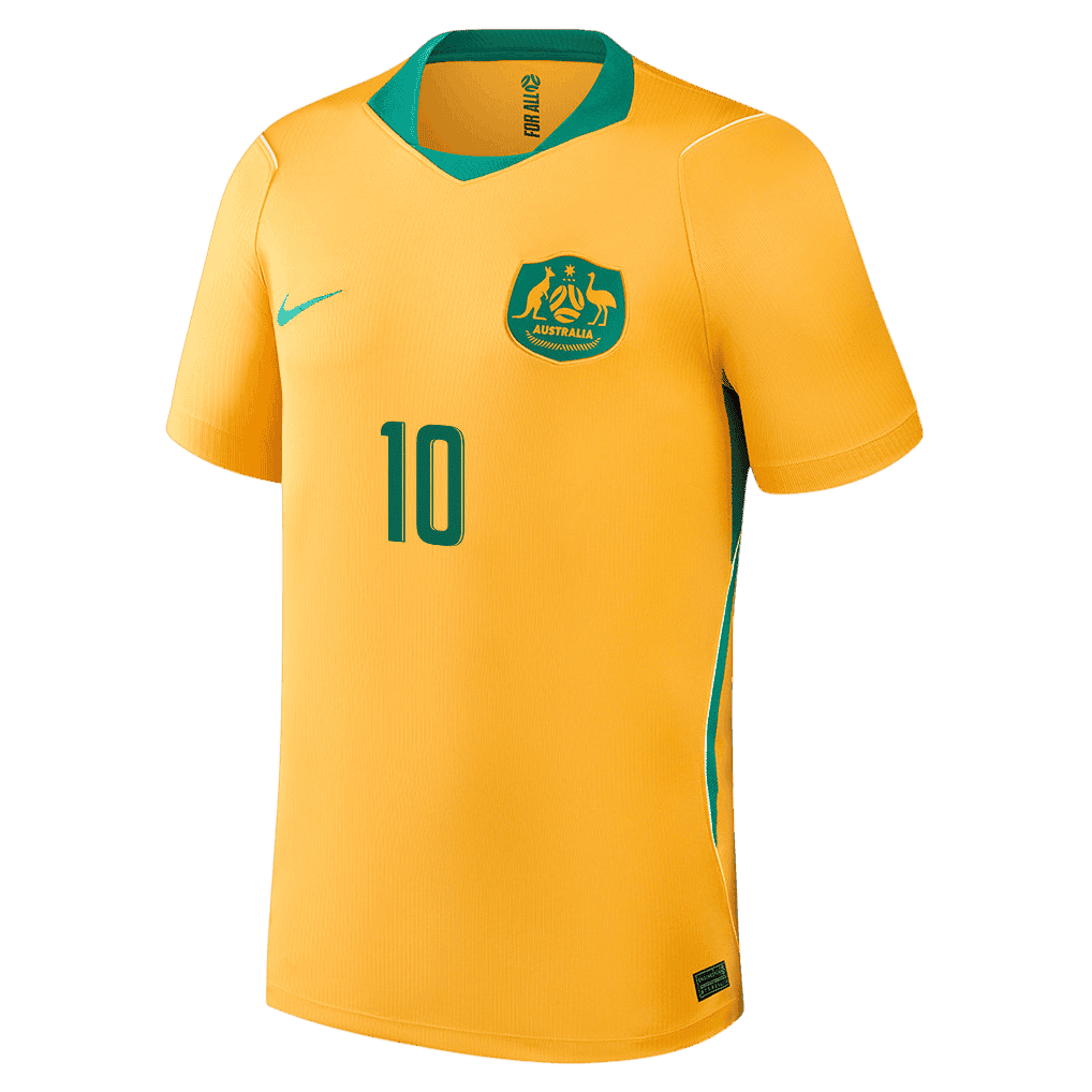Australia HRUSTIC #10 Home World Cup 2026 Jersey Yellow Men's